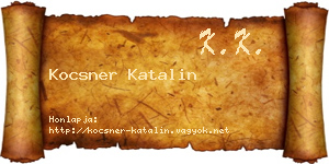 Kocsner Katalin névjegykártya